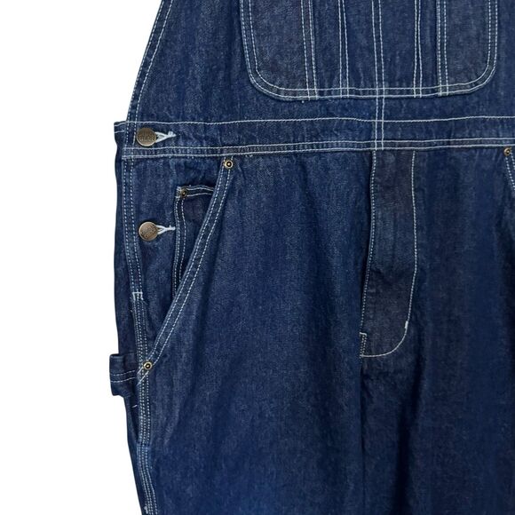 Gravel Gear Mens Size 38x32 Blue Denim Bib Overalls Carpenter Workwear Cotton - Picture 7 of 16